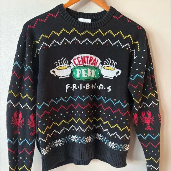 Friends TV Show Central Perk 100% Cotton Lobster Sweater sz Large - Picture 1 of 8